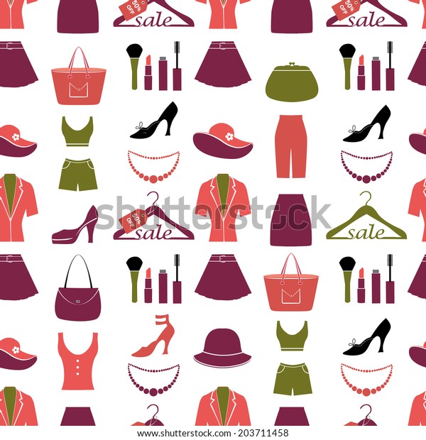 Clothes Seamless Pattern Stock Vector (Royalty Free) 203711458