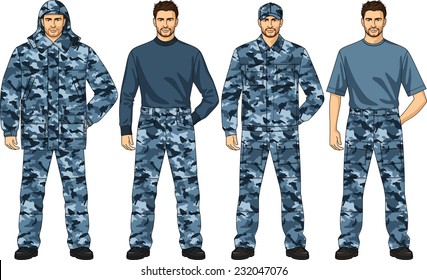 Clothes set for the security guard a camouflage