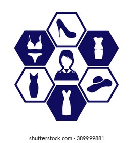 Clothes set vector icons.