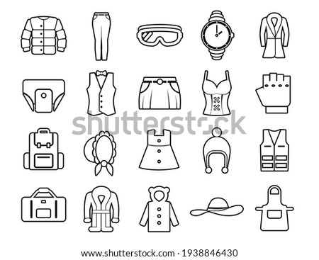 Clothes Set vector line icons with open path elements for mobile concepts and web apps. Collection modern infographic logo and pictogram