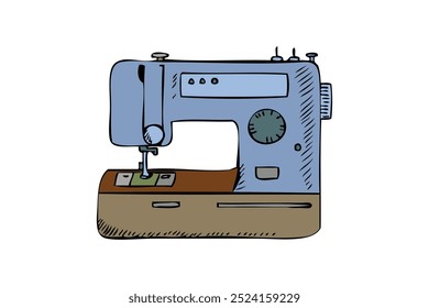 Clothes sewing machine icon. Vector illustration of equipment for making clothes and fashion design