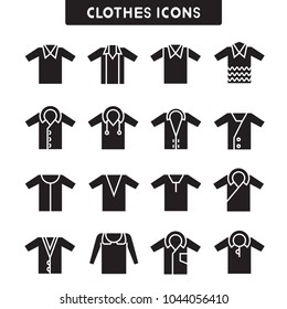 clothes and shirt icons set