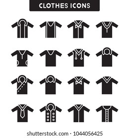 clothes and shirt icons set