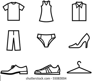 Clothes and shoes. Garment and accessories - Vector illustration