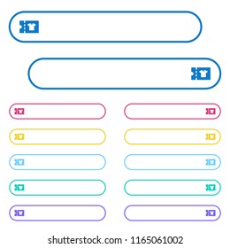 Clothes shop discount coupon icons in rounded color menu buttons. Left and right side icon variations.