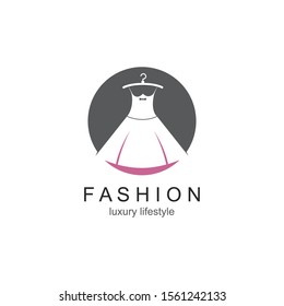 Clothes shop fashion logo vector icon template 