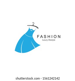Clothes shop fashion logo vector icon template 