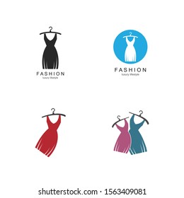 Clothes shop fashion logo vector icon template