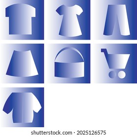 Bekleidungsshop-Ikonen-App und Webset