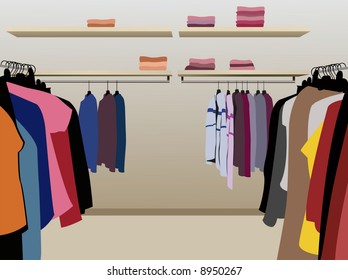  clothes in shop vector