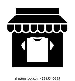 Clothes Shop Vector Glyph Icon For Personal And Commercial Use.
