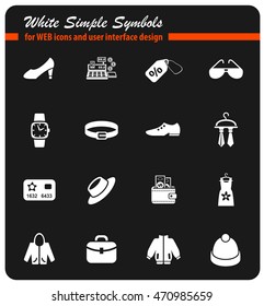 clothes shop web icons for user interface design