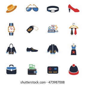 clothes shop web icons for user interface design