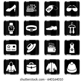 clothes shop web icons for user interface design