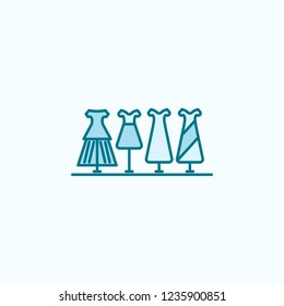 clothes in shop window 2 colored line icon. Simple colored element illustration. clothes in shop window outline symbol design from shopping mall set