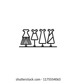 clothes in shop window outline icon. Element of shopping icon for mobile concept and web apps. Thin line clothes in shop window icon can be used for web and mobile