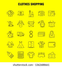 Clothes Shopping Line Icon for Web, Print and Mobile UX/UI Kit. Such as: Hospital, Basket, Cart, Shopping, Ticket, Tickets, Travel, Shopping, Pictogram Pack. - Vector
