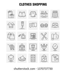 Clothes Shopping Line Icon for Web, Print and Mobile UX/UI Kit. Such as: Shirt, Clothes, Fold, Folding, Dress, Beauty, Cosmetic, Cream, Pictogram Pack. - Vector