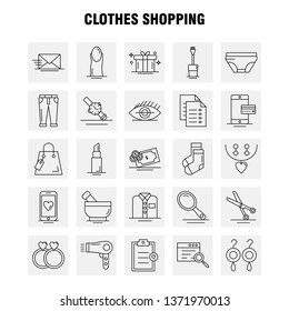 Clothes Shopping Line Icon for Web, Print and Mobile UX/UI Kit. Such as: File, Sale, Shopping, Rate, Shopping, Hand Bag, Tag, Pictogram Pack. - Vector