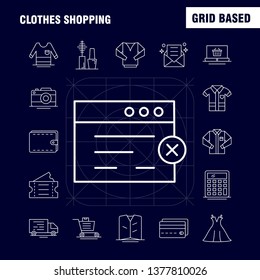 Clothes Shopping Line Icon for Web, Print and Mobile UX/UI Kit. Such as: Hospital, Basket, Cart, Shopping, Ticket, Tickets, Travel, Shopping, Pictogram Pack. - Vector