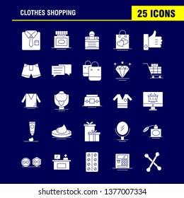 Clothes Shopping Solid Glyph Icon for Web, Print and Mobile UX/UI Kit. Such as: Shirt, Clothes, Fold, Folding, Dress, Beauty, Cosmetic, Cream, Pictogram Pack. - Vector