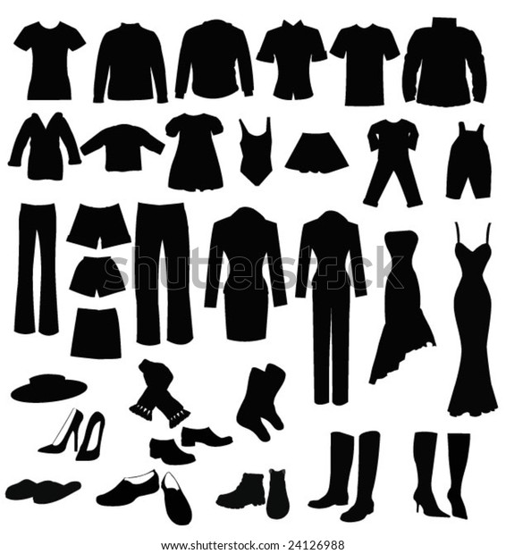 Clothes Silhouettes Stock Vector (Royalty Free) 24126988 | Shutterstock