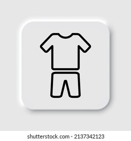 Clothes simple icon, vector. Flat desing. Neumorphism design.ai