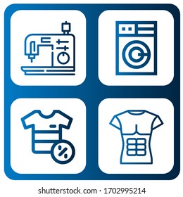 clothes simple icons set. Contains such icons as Sewing machine, Washing machine, Shirt, T shirt, can be used for web, mobile and logo