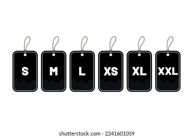Premium Vector  Clothes sizes sign. xs s m l xl xxl.