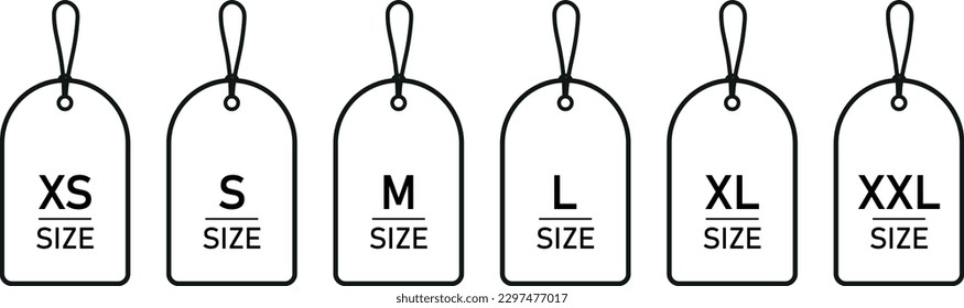 clothes size tag vector design