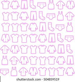 Clothes sketch icon set for web, mobile and infographics. Clothes vector icon set. linear icon set isolated on white background.