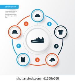 Clothes Sneaker Icons Set. Collection Of Trilby, Casual And Other Elements. Also Includes Symbols Such As Vest, Gumshoes, Casual and Sneaker Icon Symbols.