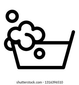 Clothes soap wash icon. Outline clothes soap wash vector icon for web design isolated on white background