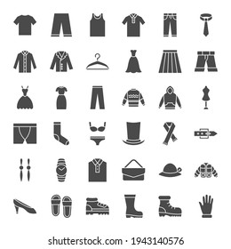 Clothes Solid Web Icons Vector Set Stock Vector (Royalty Free ...