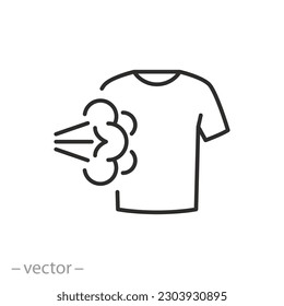 icono de vapor de ropa, concepto de generador de vapor, símbolo de línea delgada - ilustración de vector de trazo editable