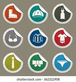 Clothes sticker icons for web