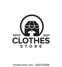 Clothes store icon logo with hanger design vector