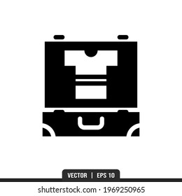 Clothes suitcase icon vector, illustration logo template in trendy style. Suitable for many purposes.