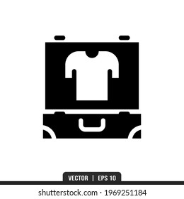 Clothes suitcase icon vector, illustration logo template in trendy style. Suitable for many purposes.