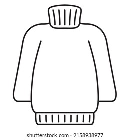 Clothes sweater icon line style.Minimal flat outline vector illustration. Isolated on white background.