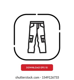 Clothes symbol, pants outline vector icon