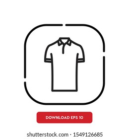 Clothes symbol, polo outline vector icon