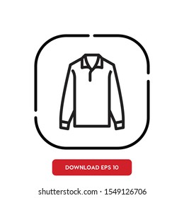 Clothes symbol, polo outline vector icon