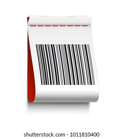 Clothes tag with bar code. Vector illustration isolated on white background, ready and simple to use for your design.