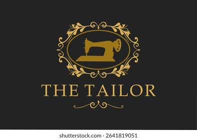 Clothes tailor logo, with illustration of sewing needle and clothes, design vector