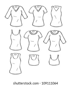 clothes template in doodle style