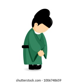 Clothes Traditional culture of Korean , Eunuch character cartoon vector design