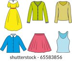 Womenâ??s Clothes - Vector color illustration
