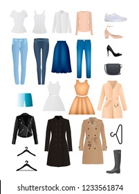 Clothes vector design. Set of items. Wear collection