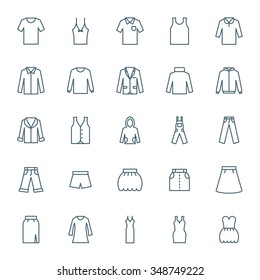 Juego de iconos vectoriales de ropa